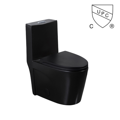 مراحيض حمامات سيفون ثنائية الصمام ذات صمام التدفق المطفأ باللون الأسود المطفأ مع 10.5 باللون الأسود