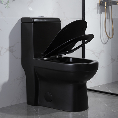 فندق سيفونيك One Piece Toilet Top Flush مثبت على الأرضية أسود 690x360x810mm