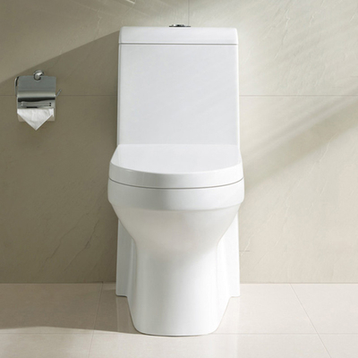 مراحيض الحمامات البيضاء سيفون مفرش واحد ممدود مزوَّد بقطعة واحدة من وعاء المرحاض